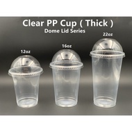 EC 22oz PP Clear Cup with " Dome Lid " [ 100sets± ] E22 - Disposable Plastic Cup - Thick - 22 oz