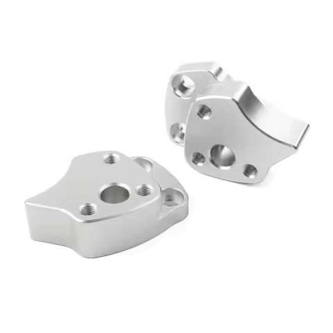 Aluminum Motorcycle Handlebar Riser Spacers Silver For Yamaha FJR1300 FJR 1300 2001 2002 2003 2004 2