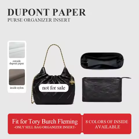 Dupont Paper Purse Organizer Insert Fit for Tory Burch Fleming Handbag, Slim Inner Liner Bag Organiz
