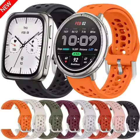 Silicone Strap For Amazfit Active 2 Square Neo GTS 4-3-4 4 Mini For Samsung Watch 7/FE 5 pro 6/ 4 6 