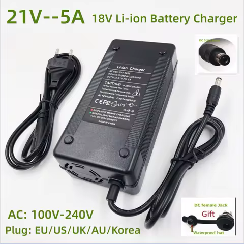 21V 5A lithium battery charger 5 Series 100-240V 21V5A battery charger for 18V lithium battery with 