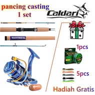 Shimano Fishing Rod Casting 1set Fishing Reel 1000-7000 Reel Spinning Power Handle Fishing bc Strong Metal Ratio 5.2:1 Seasir Reel SHIMANO Fishing Rod Spinning1.8m-3.0m SHIMANO set Free Gift