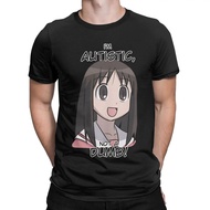 Cartoon【Azumanga Daioh 】graphic 100%cotton O-neck red T-Shirt for men