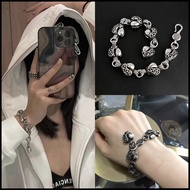 CHROME HEARTS Silver 925 Vine Peach Heart Bracelet Vintage Punk Gothic Rock Accessories Street Hip H