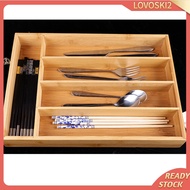 [LOVOSKI2] Bamboo Cutlery Tray Utensil Drawer Organizer Flatware Storage Holder Divider
