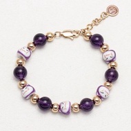 【招財貓】健康運紫晶不銹鋼手鍊