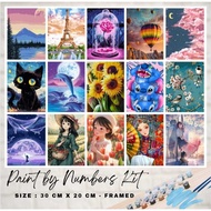 Paint By Number 30x20cm with WOODEN FRAME DIY PAINTING KIT all picture