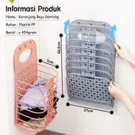 Rak Keranjang Laundry Gantung Dinding Mesin Cuci Bisa Lipat Baju Pakaian Kotor Cucian Pakaian Laundr