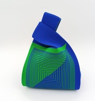 背心形針織條紋手提袋手提包