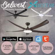 (EXTREME BRIGHT 36W DIMMABLE LED) BESTAR Vesta DC SMART Ceiling Fan - 42/52 inch - Mocha/White/Black  - WITH/WITHOUT LED