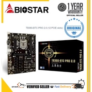 BIOSTAR TB360 BTC Pro 2.0 Crypto Mining MOBO - 8th/9th Gen Intel | 12x PCIe 3.0 Slot | Support Dual 