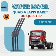 Quad Wiper 4 Layers Rubber Car Truck UD Quester Tronton Banana Model 1 Set of 3 Pcs Wipers