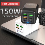 150W super fast charger 2025 New 150W 6 ports fast charging USB type C PD 6A cable Quick Charge