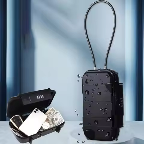 Combination Lock Portable Safe Box Large Capacity Anti-Theft Travel Safe Box Anti-Pry Waterproof Des