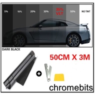 car accessories✐✘ﺴ50cmX3m Window Tint Film Black Roll VLT 15% 35%For Car House