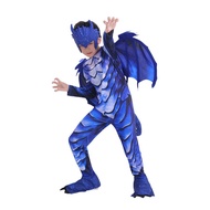 Upgrade Halloween Children Frost Dragon Knight Chinese Dragon cosplay Costume Set Wings Double-Sided