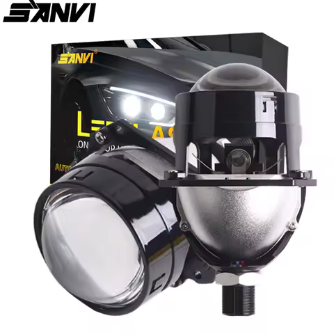 SANVI S5 2.5'' Bi LED Projector Lenses for Car Headlight H4 H7 9005 9006 Auto Headlight Angel Eyes 6