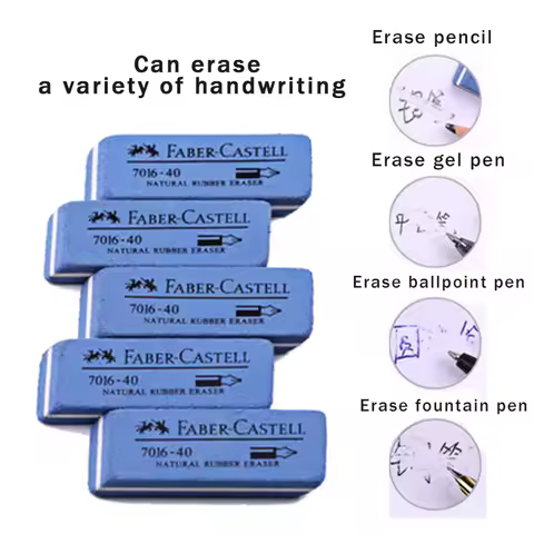 Faber Castell Natural Rubber Eraser for Gel Pen/Ballpoint Pen/Fountain Pen/Ink Pen Erasable Students