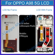 Original For OPPO A96 4G / A96 5G / A97 5G / A98 5G LCD Display Touch Screen With Frame Replacement