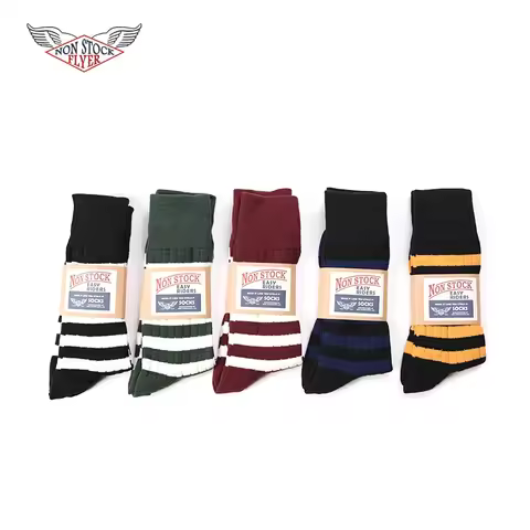 NON STOCK Crew Prison Stripe Socks Old School Winter Men Boots Socks Christmas One Pair