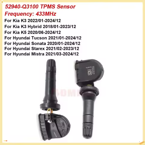 TPMS Tire Pressure Monitor Sensor For Hyundai Tucson Sonata Starex Kia Sonet EV6 K3 K3 52940-BV100 5