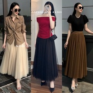Ngocanh6959 CV1018 85 cm long lace skirt with 3 layers of Guangzhou Korean lady style N999