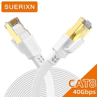 Ethernet Cable Cat8 40Gbps Flat Cable PC PS High Speed U/FTP RJ45 cat8 Ethernet Cable 20m