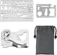 VIPMOON Tiny Survival Card and Wallet Multitool - 3 Tool Card, EDC Wallet with Knife Credit Card Too