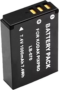 Teneyuuo 1 Pcs 7.4V 1000mAh LB-070 Replacement Battery for kodak AZ651 AZ652 AZ901 S1 Camera