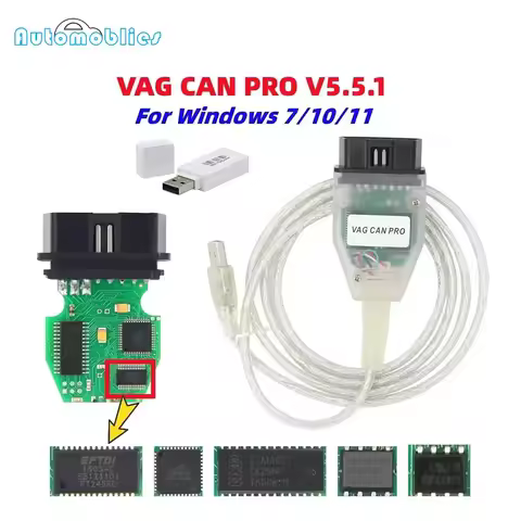 VAG CAN PRO 2023 VCP 5.5.1 Interface Can Bus K-line OBD 2 OBD2 Auto Car Diagnostic Tool OBDII Cable 