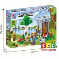 Mainan Brick Block Minecraft My World Creeper Mine Village Ranch