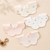 Apron Absorbent Cloth Lotus Collar Waterproof Easy To Wash Cute Pattern Age 0-3 Years Size 27*8cm. C