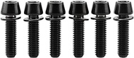 Wanyifa Titanium Ti Allen Hex M5x16 18mm Tapered Head Bolt with Washer Screw for Bicycle Stem Parts Pack of 6 (Black, M5x18mm)