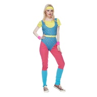 Womens 80s Aerobic Costume 80s Accessories Set Leotard Neon Legging Headband Wristbands Outfit