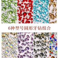 Product Round Tooth Diamonds 6 Pieces in Bags 6 Models Tooth Diamonds Tooth Ornaments Multiple Color