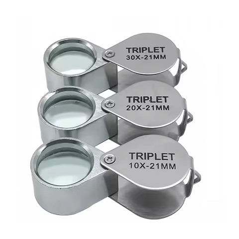 Metal Jewelry Magnifying Glass Jewelers Eye Tool Jewellery Folding Loupe Glass Lens Magnifying Tripl