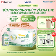 Combo 2 Thùng 12 hộp Varna Life sữa tươi công thức hỗ trợ xương khớp chắc khỏe (Xanh) (12 hộp giấy x