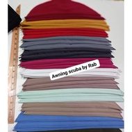 Kain awning tudung scuba siap potong & jahit tulang