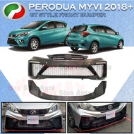 PERODUA MYVI 2018-2021 GT STYLE FRONT BUMPER WITH DAYLIGHT LED (GT) MATERIAL FIBER GT BUMPER DEPAN F