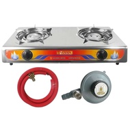 Double Burner Gas Stove IC223 w/ LPG Hose and LPG Regulator (For Gasul) iCook IC223-B98