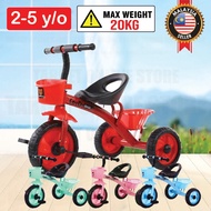 Kid Tricycle Trikes Bike Ride On Toy 3 Wheel Bell Basket 2-5 Years Old/Basikal Roda Tiga Kanak Kanak