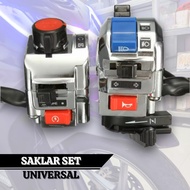 Universal Switch Set Chrome Switch Mio 22 mm Headlight Starter Horn Stop Engine Dim Sen Hazard Cable