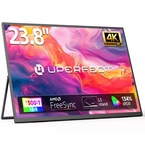 UPERFECT 23.8'' Portable Monitor 4K UHD 3840 * 2160 100% SRGB IPS Speakers USB-C HDMI Gaming Compute