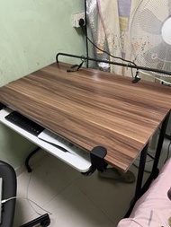 木紋書枱連鍵盤架