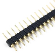 10pcs 2.54mm Pitch Gold Plated Male 40P 1*40 Round Pin Header Strip Hole Single Row Straight Socket 