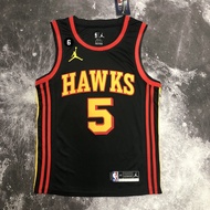 Black Basketball Jersey for Men 2023 NBA Atlanta Hawks Dejounte Murray
