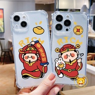 God of Wealth Phone Case For Realme 11 4G 10 4G 10 Pro Plus 10T C30 C30S C35 C31 GT Neo3 GT Neo2T Chinese New Year All the Best Get Rich Four-Corner Anti-Fall Casing Soft TPU Cover