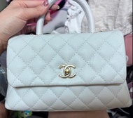 chanel coco handle small size light grey carvier ghw