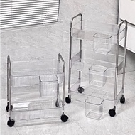 2 /3 tier Acrylic Trolley with wheels Kitchen negotiated table Shelf