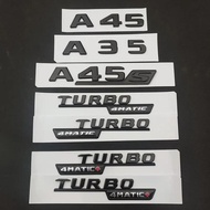 3d ABS Car Fender Side Rear Trunk Badge Sticker Logo A35 A45 A45S Turbo 4matic Emblem For Mercedes A